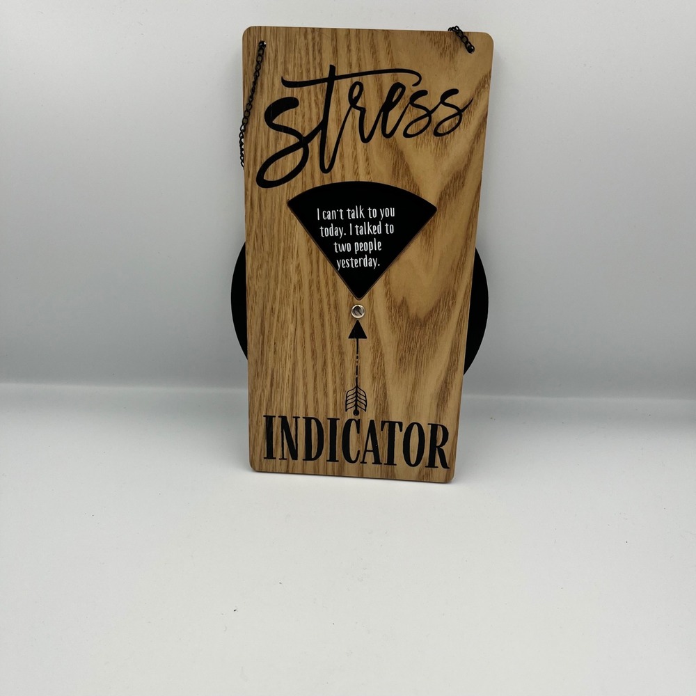 Funny Wood Stress Indicator Sign Wall Decor Hanging‎ Chain Quote Gift